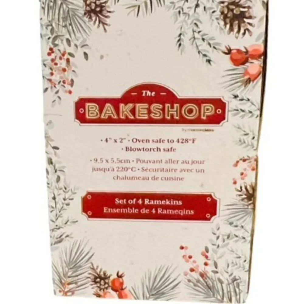 CHRISTMAS SWEATER Ceramic RAMEKINS Set‎ of 4 Red CHRISTMAS NEW BAKESHOP GIFT NIB